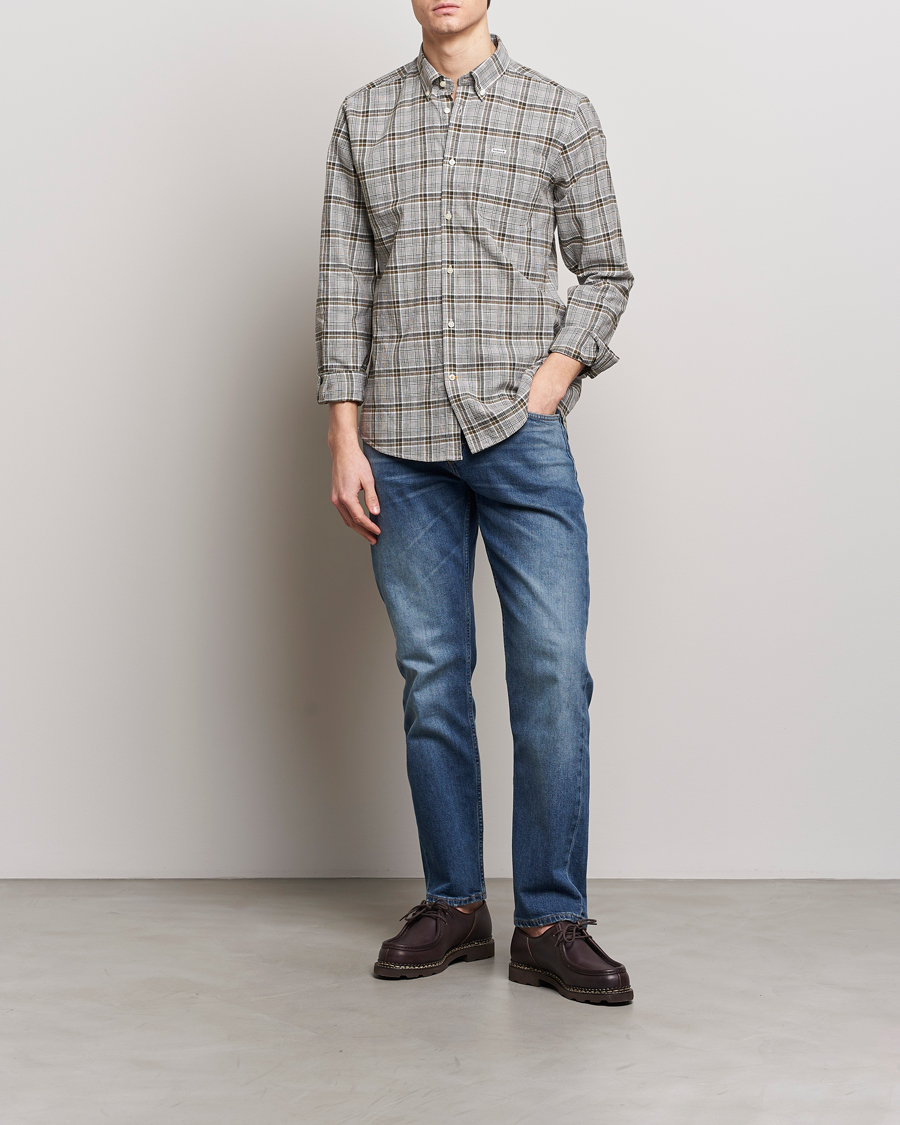 Mies | Kauluspaidat | Barbour Lifestyle | Coaleridge Checked Linen/Cotton Shirt Olive