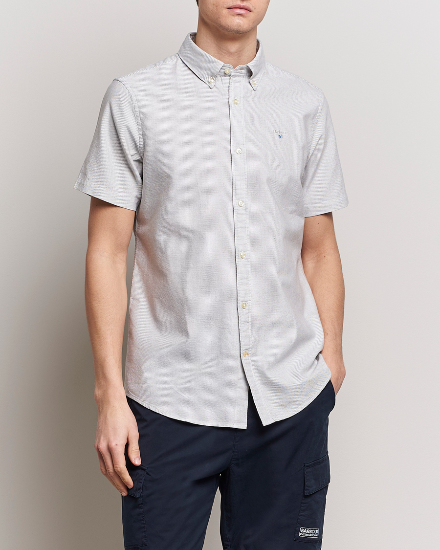 Mies | Kauluspaidat | Barbour Lifestyle | Striped Oxtown Short Sleeve Oxford Shirt Pale Sage