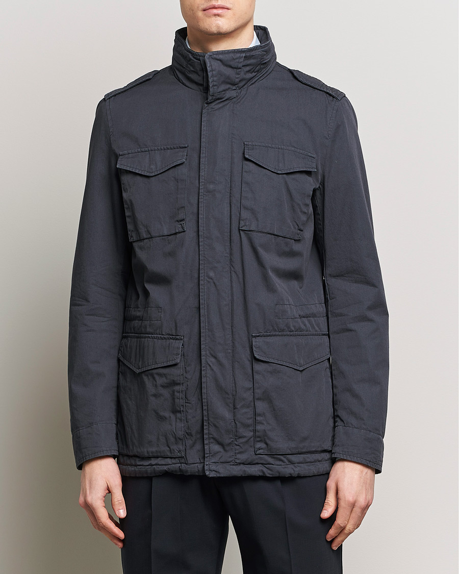Mies | Muodolliset takit | Herno | Cotton Field Jacket Navy