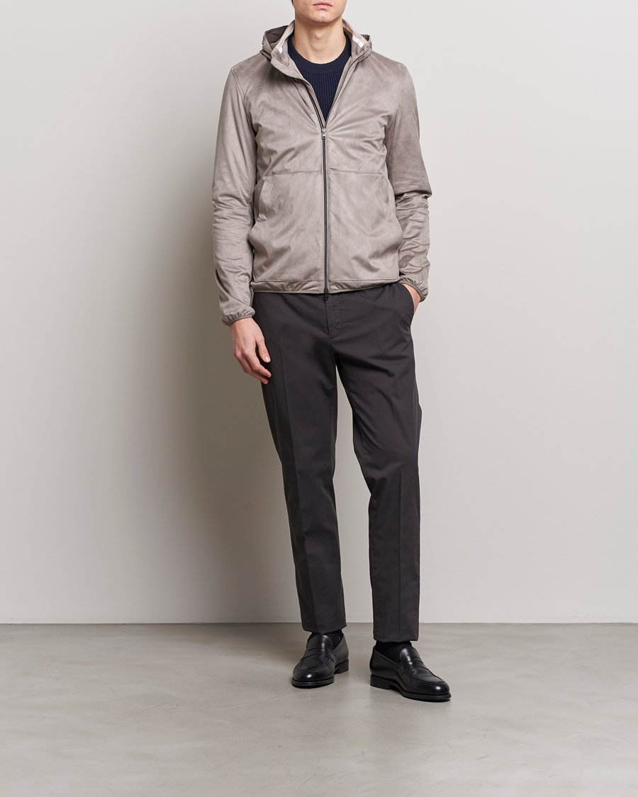 Mies | Takit | Herno | Faux Suede Bomber Jacket Grey