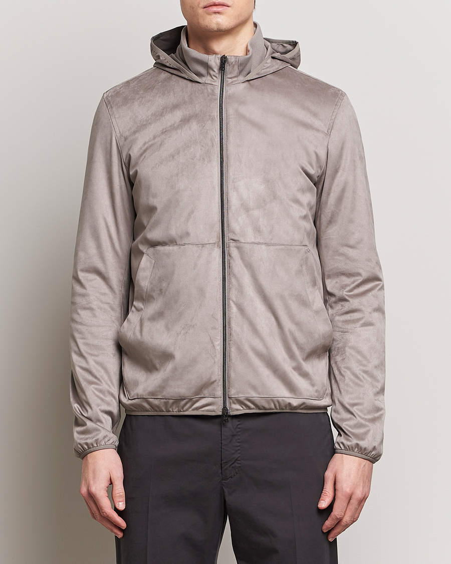 Mies |  | Herno | Faux Suede Bomber Jacket Grey