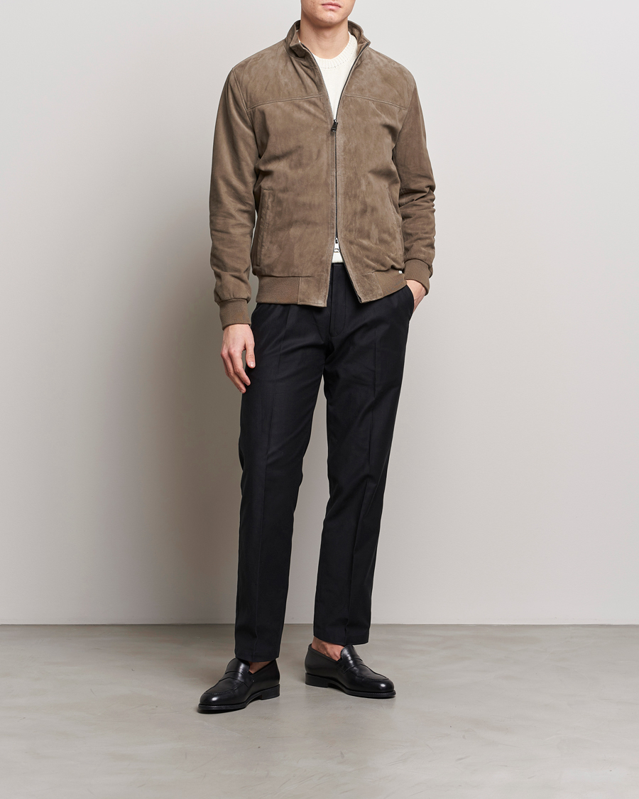 Mies | Takit | Herno | Suede Jacket Brown