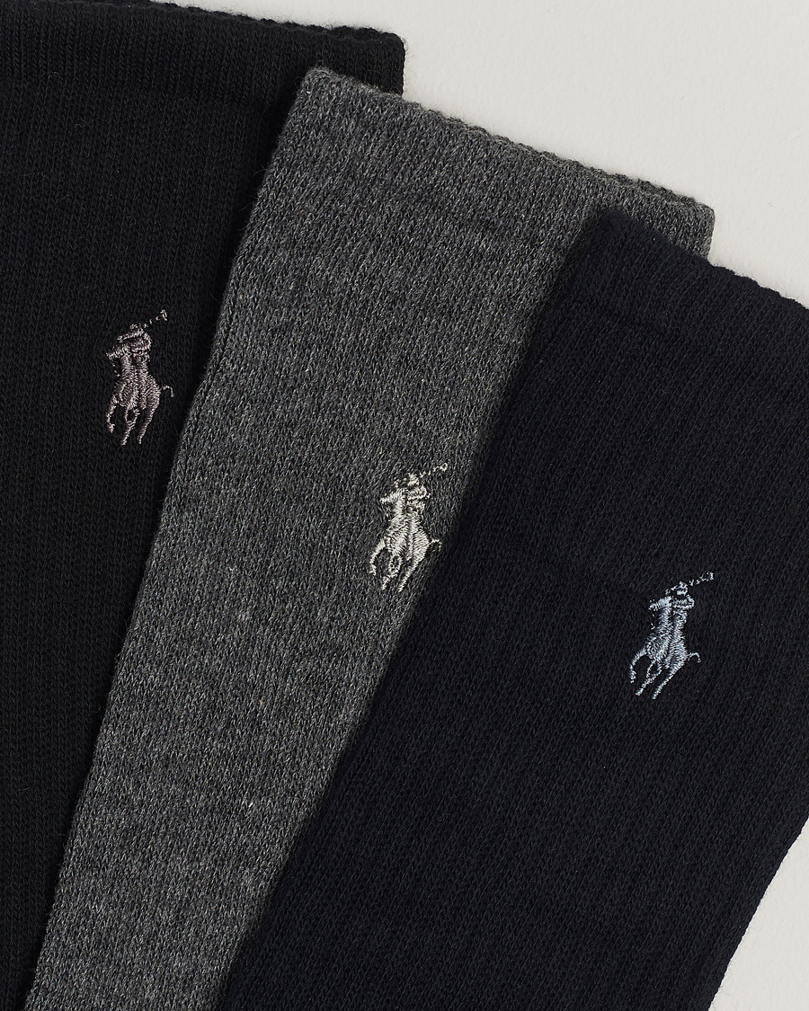 Mies | Alusvaatteet | Polo Ralph Lauren | 3-Pack Crew Sock Navy/Charcoal/Black