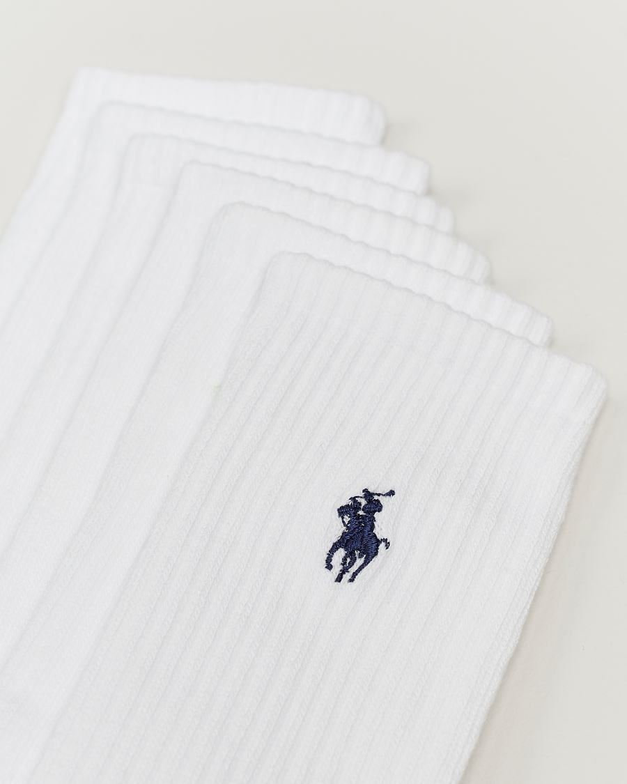 Mies | Varrelliset sukat | Polo Ralph Lauren | 6-Pack Sport Crew Sock White
