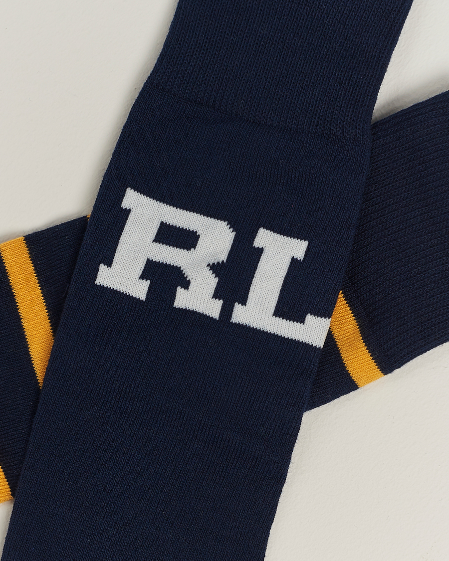 Mies | Preppy Authentic | Polo Ralph Lauren | 3-Pack Crew Sock Navy Bear & Stripe