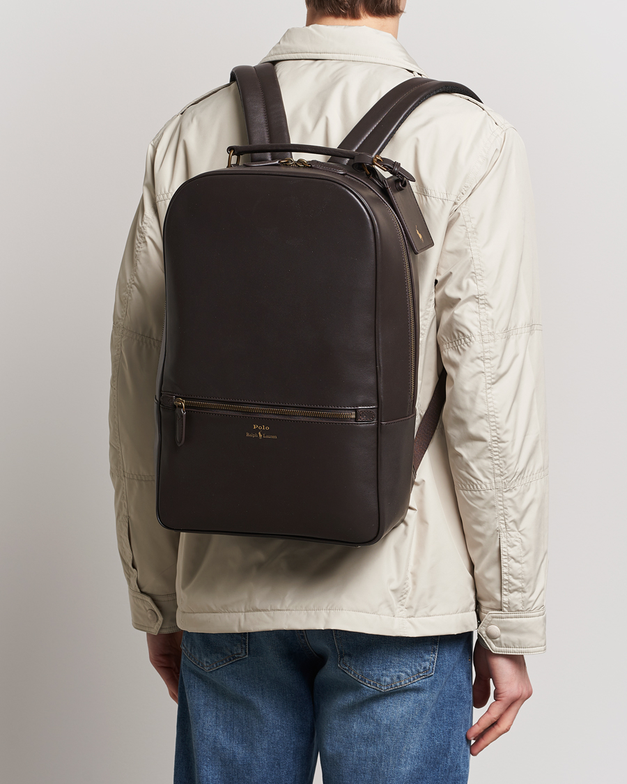 Mies | Laukut | Polo Ralph Lauren | Leather Backpack Dark Brown
