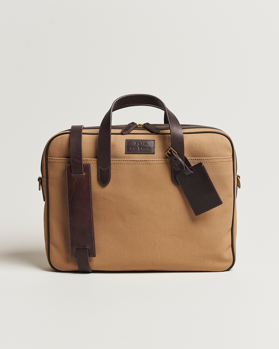 Mies | Polo Ralph Lauren Canvas/Leather Computer Bag Tan | Polo Ralph Lauren | Canvas/Leather Computer Bag Tan