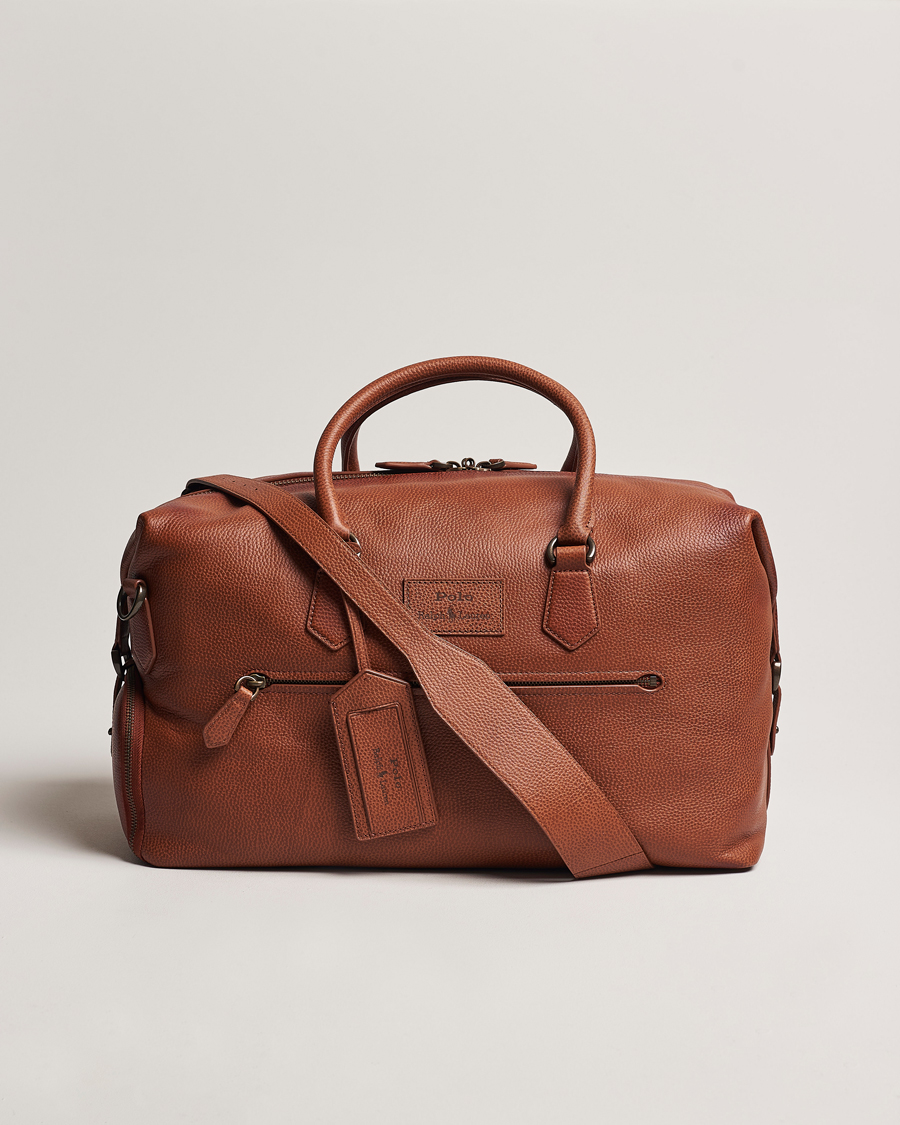 Mies | Polo Ralph Lauren Pebble Leather Duffle Bag Saddle Brown | Polo Ralph Lauren | Pebble Leather Duffle Bag Saddle Brown