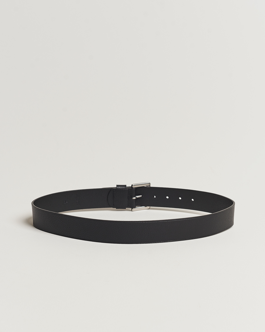 Mies | Preppy Authentic | Polo Ralph Lauren | Pebbled Leather Belt Black