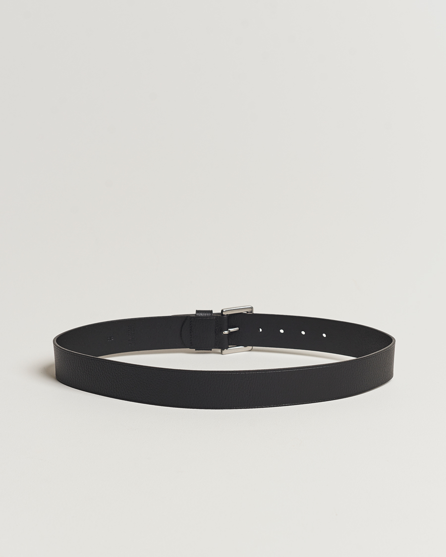 Mies | Polo Ralph Lauren Pebbled Leather Belt Black | Polo Ralph Lauren | Pebbled Leather Belt Black