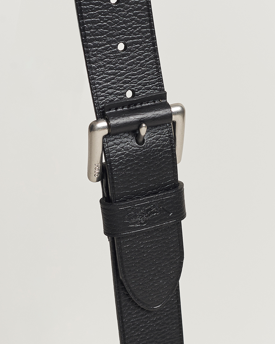 Mies | Polo Ralph Lauren Pebbled Leather Belt Black | Polo Ralph Lauren | Pebbled Leather Belt Black