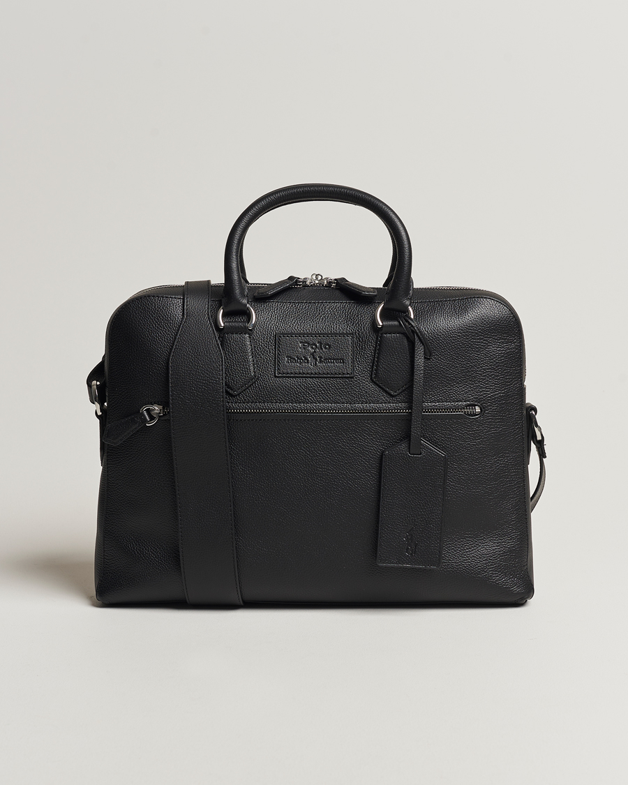 Mies | Polo Ralph Lauren Pebble Leather Briefcase Black | Polo Ralph Lauren | Pebble Leather Briefcase Black