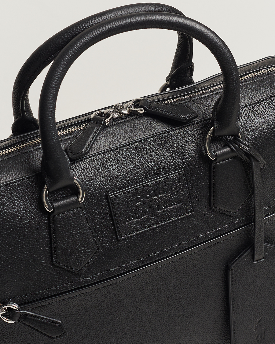 Mies | Polo Ralph Lauren Pebble Leather Briefcase Black | Polo Ralph Lauren | Pebble Leather Briefcase Black