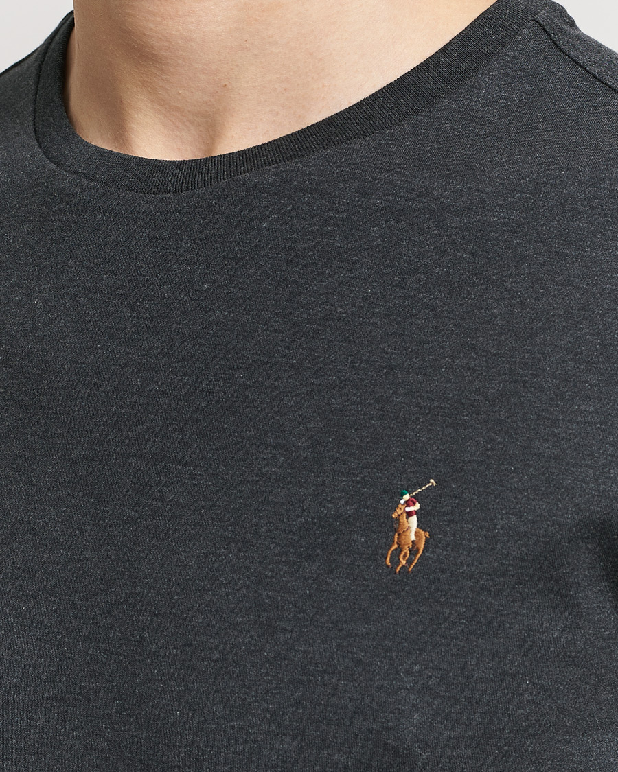 Mies | T-paidat | Polo Ralph Lauren | Luxury Pima Cotton Crew Neck T-Shirt Black Heather