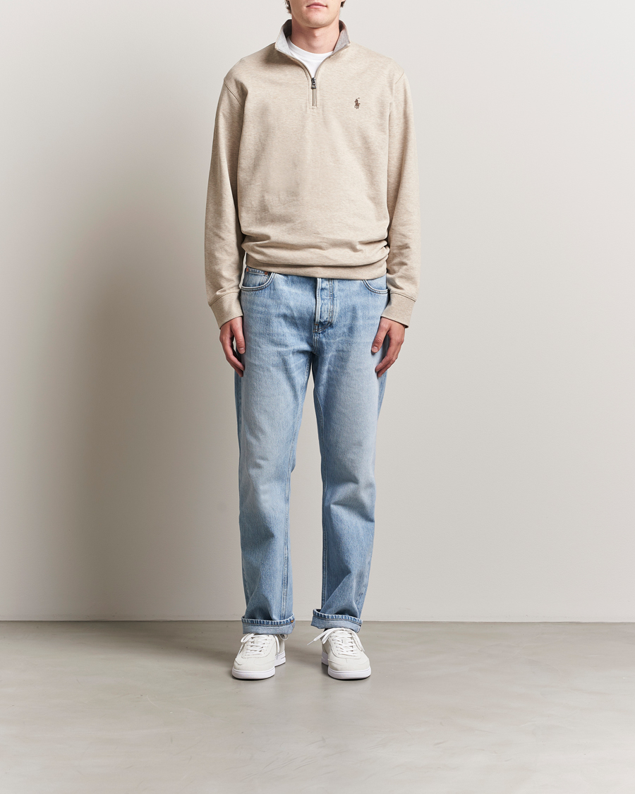 Mies | Puserot | Polo Ralph Lauren | Double Knit Half-Zip Sweater Tuscan Beige Heather