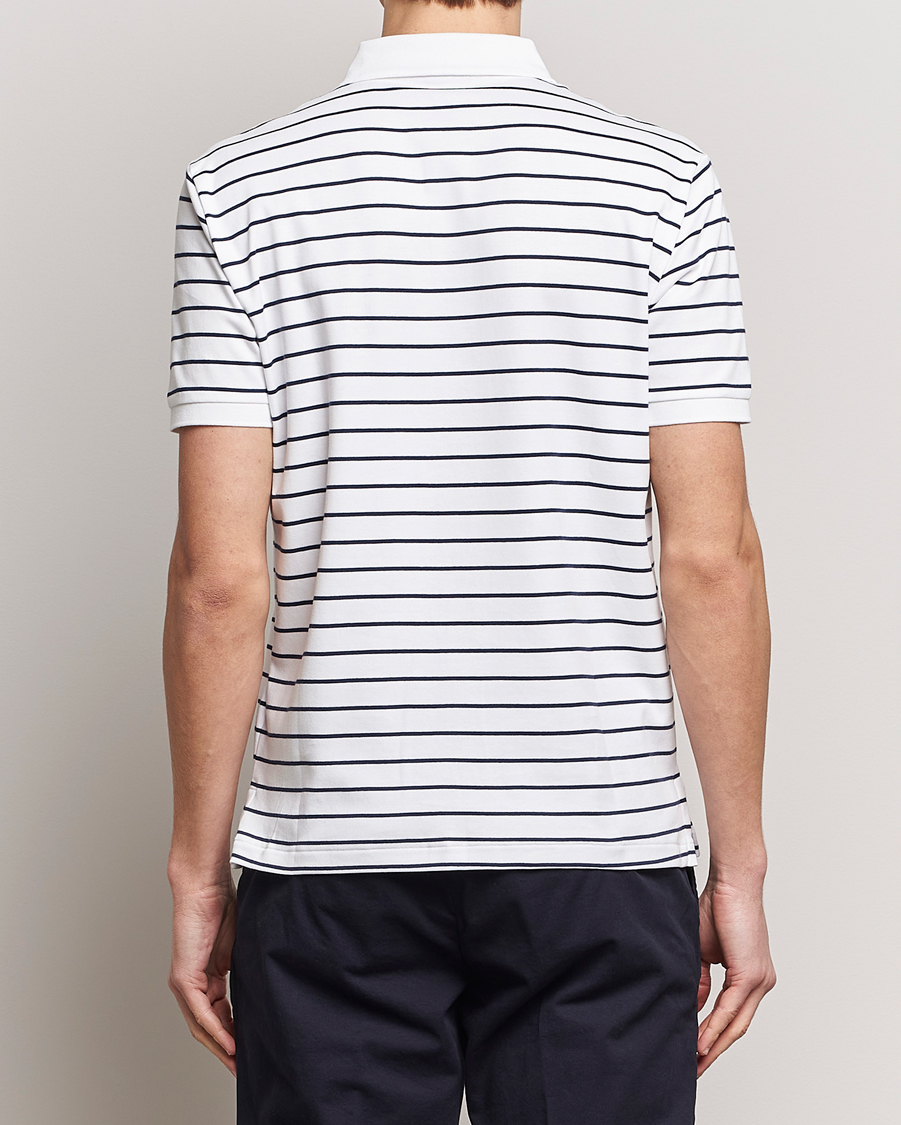 Mies | Pikeet | Polo Ralph Lauren | Luxury Pima Cotton Striped Polo White/Refined Navy