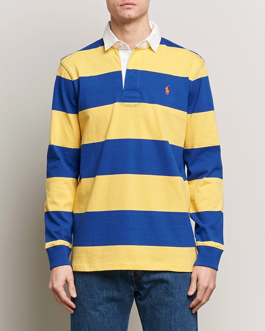 Mies | Alennusmyynti vaatteet | Polo Ralph Lauren | Jersey Striped Rugger Chrome Yellow/Cruise Royal