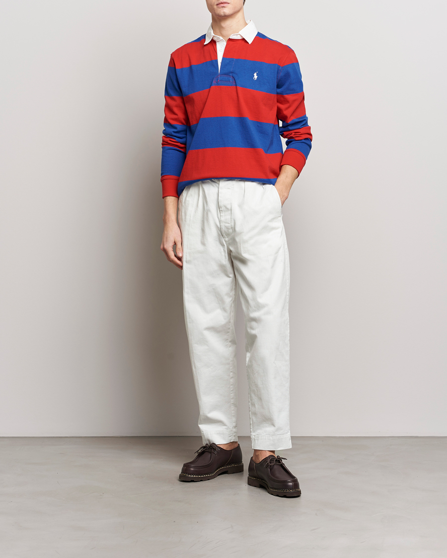 Mies | Puserot | Polo Ralph Lauren | Jersey Striped Rugger Red/Rugby Royal