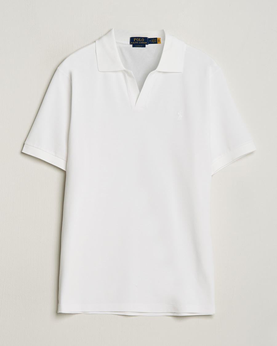 Mies | Pikeet | Polo Ralph Lauren | Classic Fit Open Collar Stretch Polo White