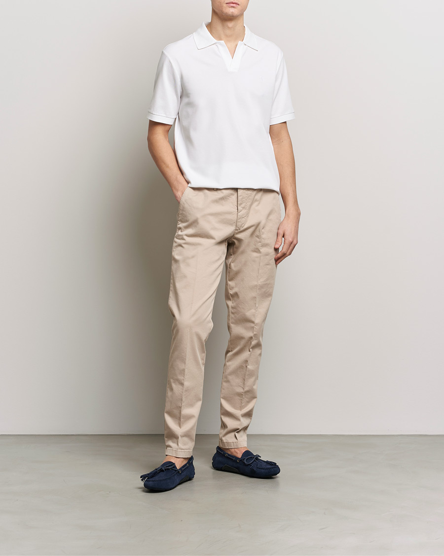 Mies | Pikeet | Polo Ralph Lauren | Classic Fit Open Collar Stretch Polo White
