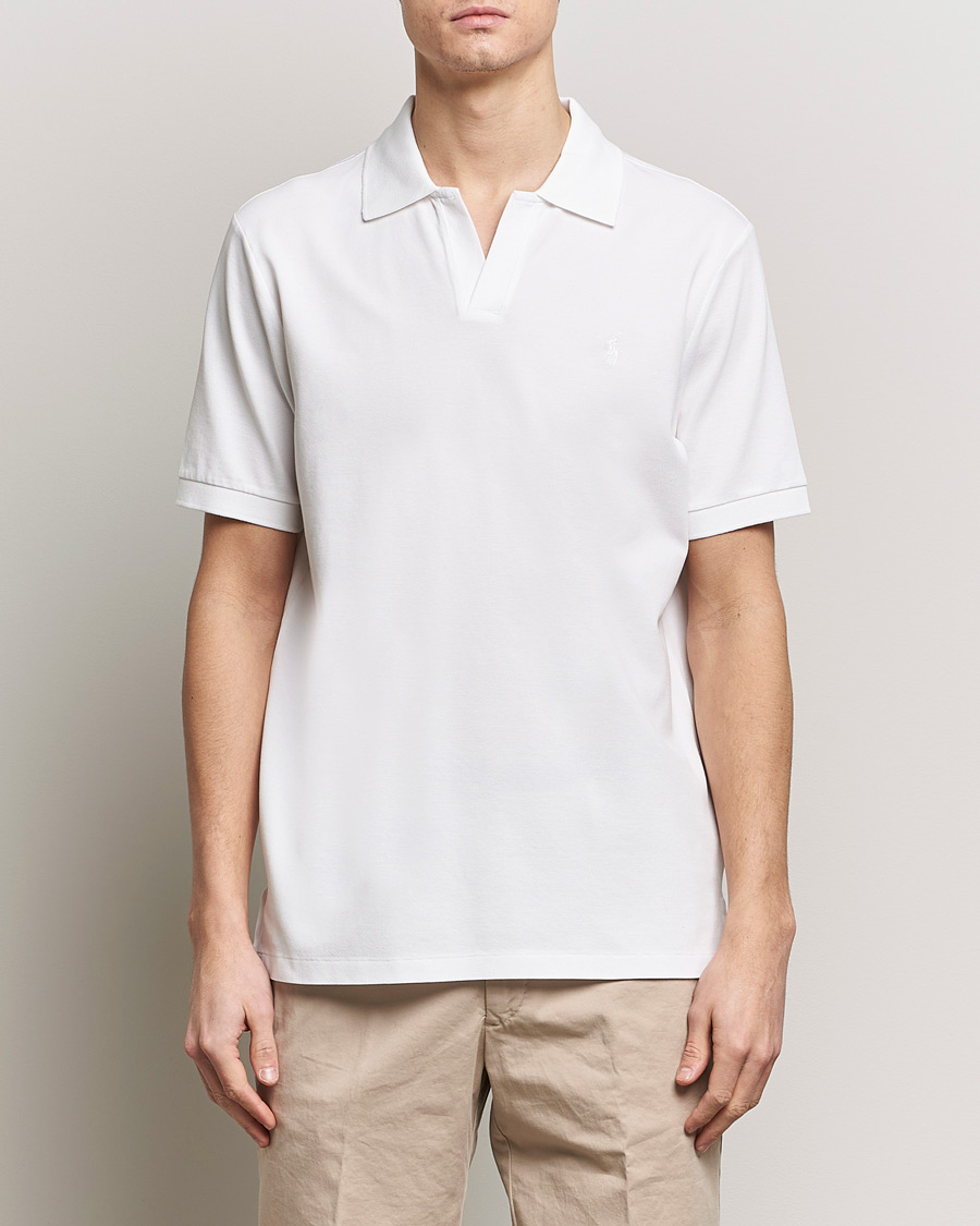 Mies | Only Polo | Polo Ralph Lauren | Classic Fit Open Collar Stretch Polo White