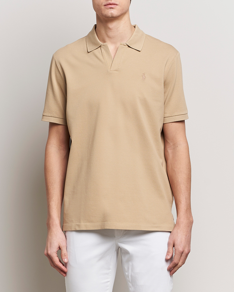 Mies | Pikeet | Polo Ralph Lauren | Classic Fit Open Collar Stretch Polo Beige