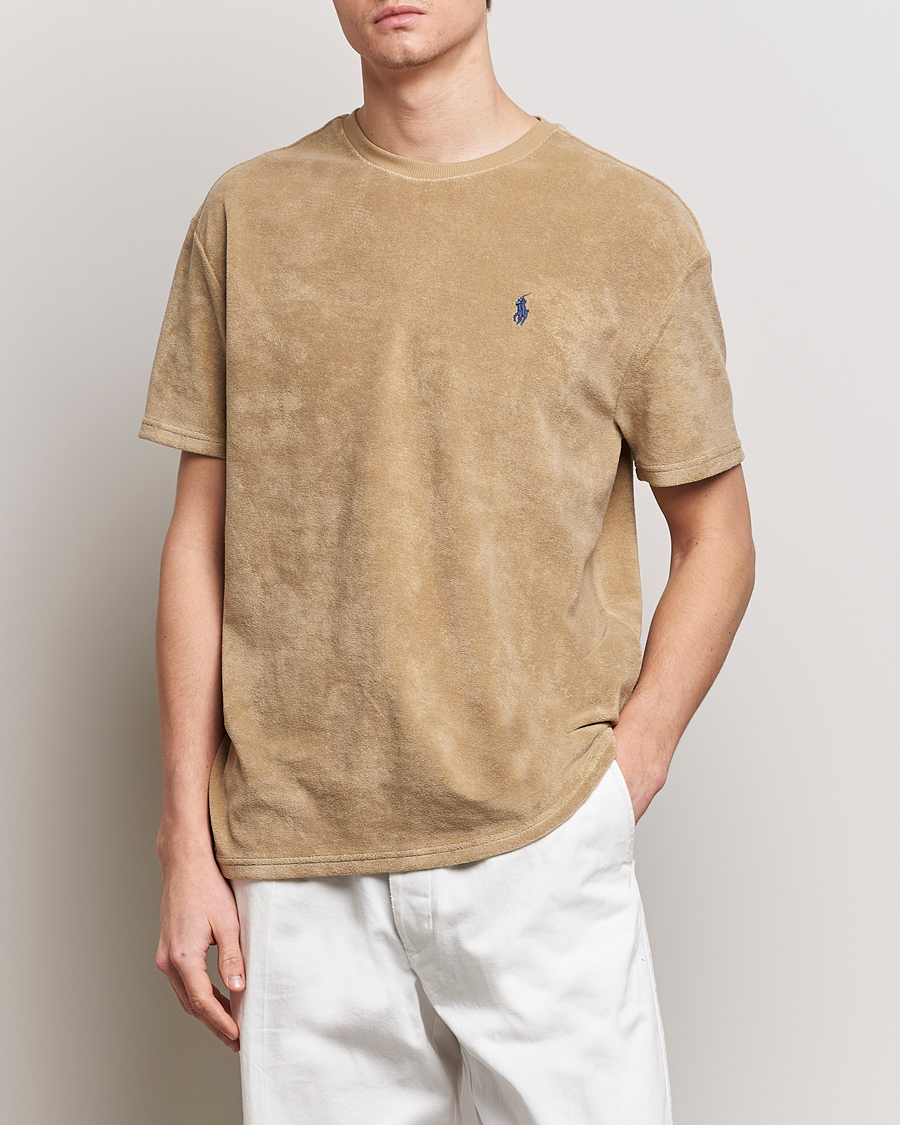 Mies | Lyhythihaiset t-paidat | Polo Ralph Lauren | Terry Cotton T-Shirt Coastal Beige