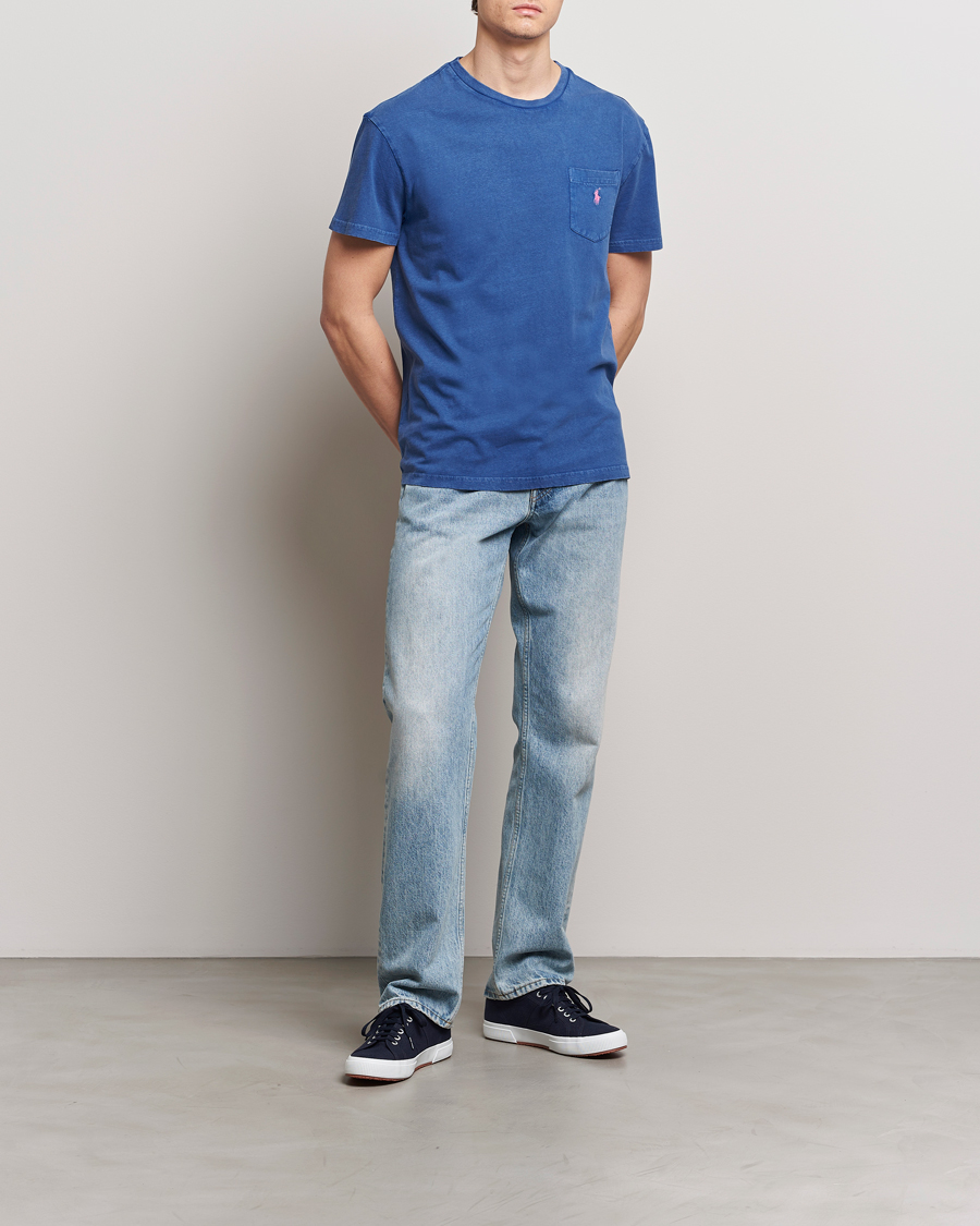 Mies | T-paidat | Polo Ralph Lauren | Cotton Linen Crew Neck T-Shirt Beach Royal