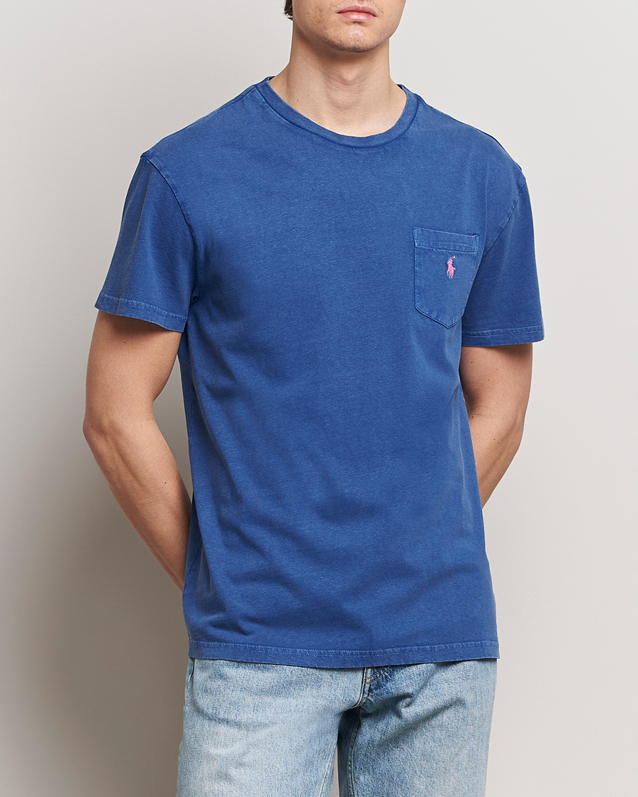 Herr | Kortärmade t-shirts | Polo Ralph Lauren | Cotton Linen Crew Neck T-Shirt Beach Royal