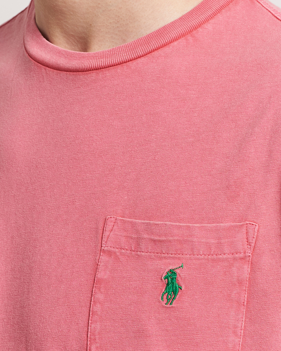 Mies | T-paidat | Polo Ralph Lauren | Cotton Linen Crew Neck T-Shirt Pale Red