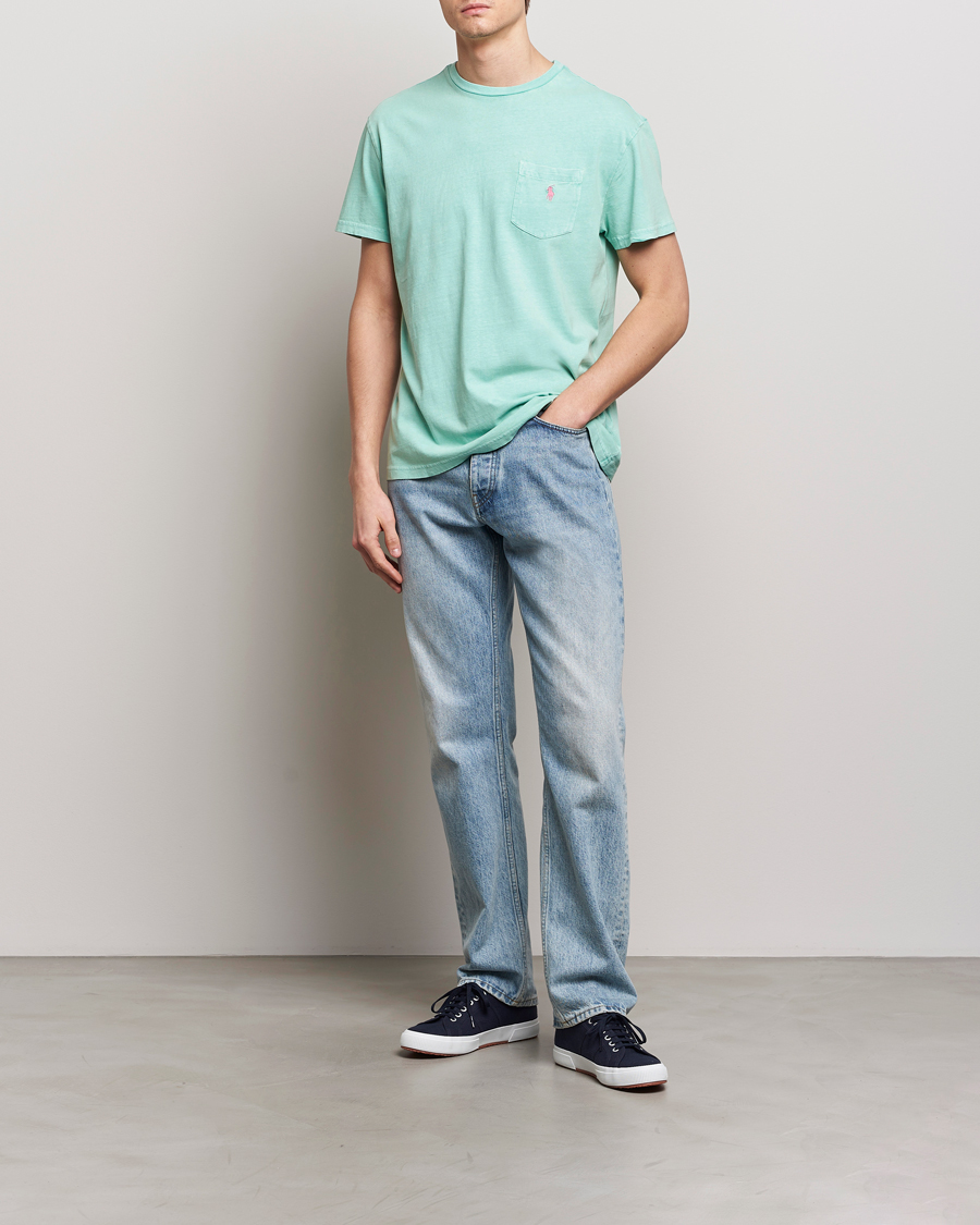 Mies | T-paidat | Polo Ralph Lauren | Cotton Linen Crew Neck T-Shirt Celadon