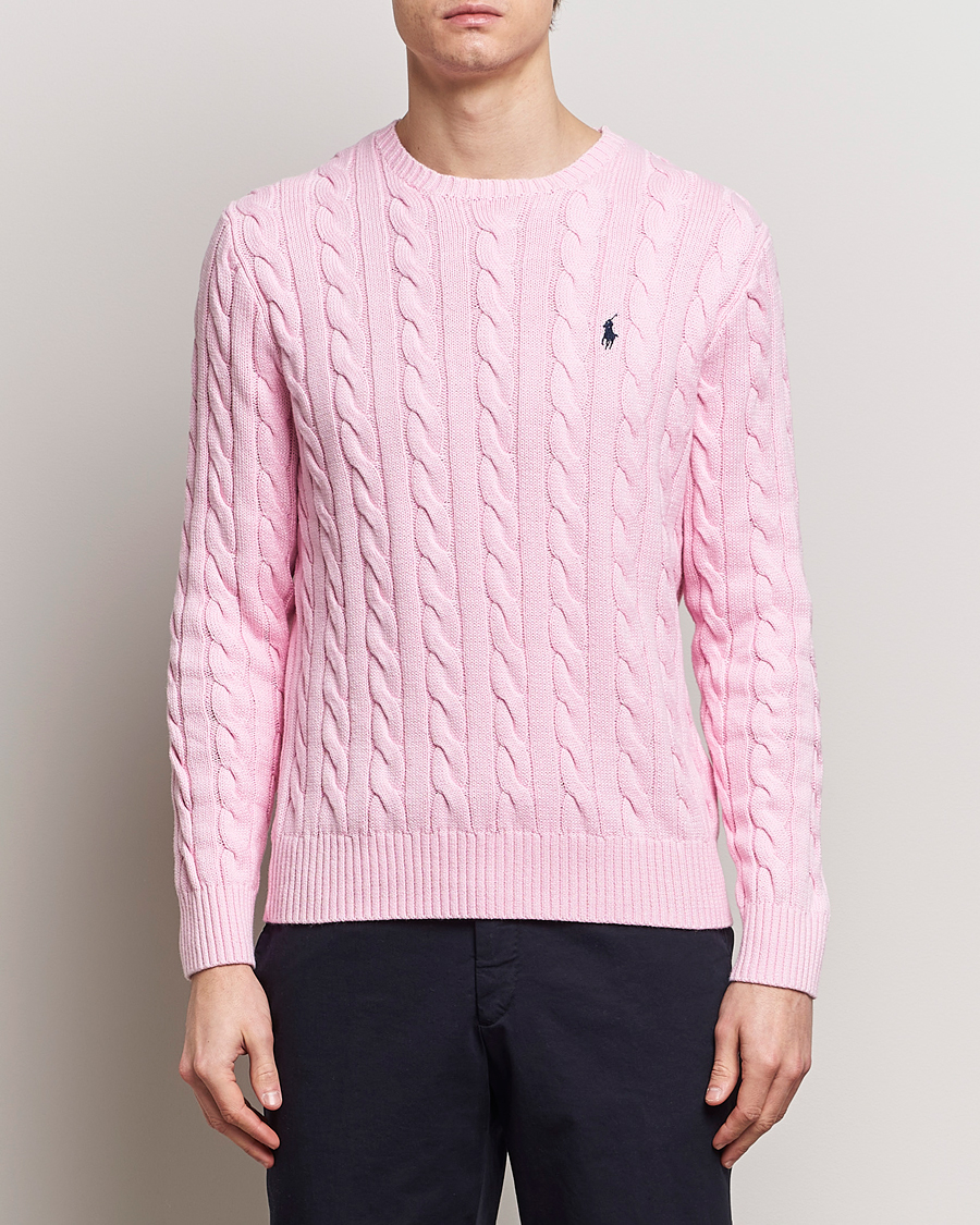Mies | O-aukkoiset neulepuserot | Polo Ralph Lauren | Cotton Cable Pullover Carmel Pink