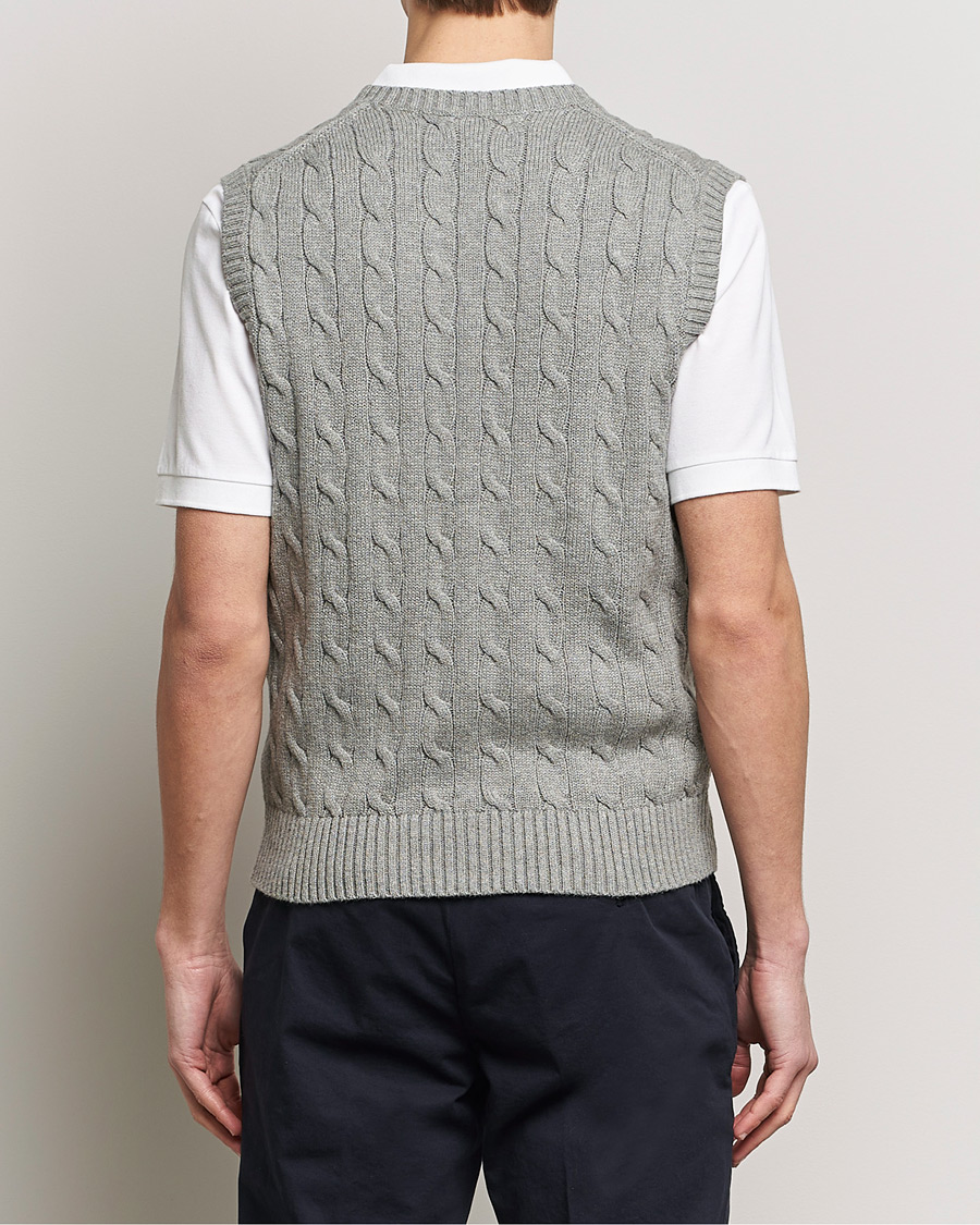 Mies | Puserot | Polo Ralph Lauren | Cotton Cable Vest Fawn Grey Heather