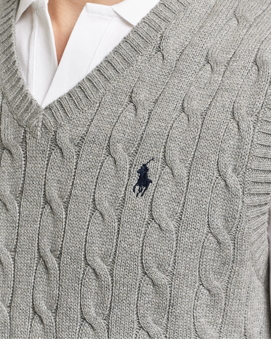 Mies | Puserot | Polo Ralph Lauren | Cotton Cable Vest Fawn Grey Heather