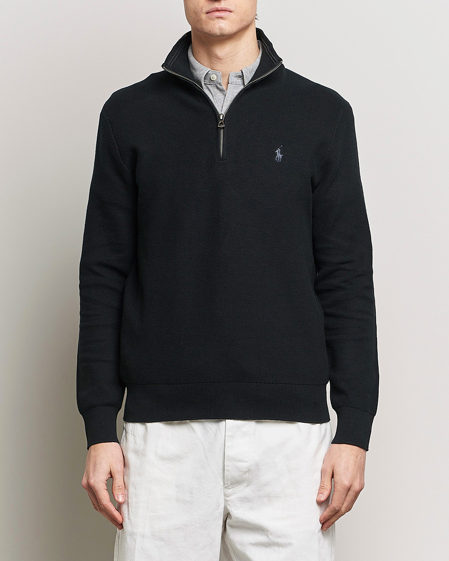 Mies | Puserot | Polo Ralph Lauren | Textured Half Zip Polo Black
