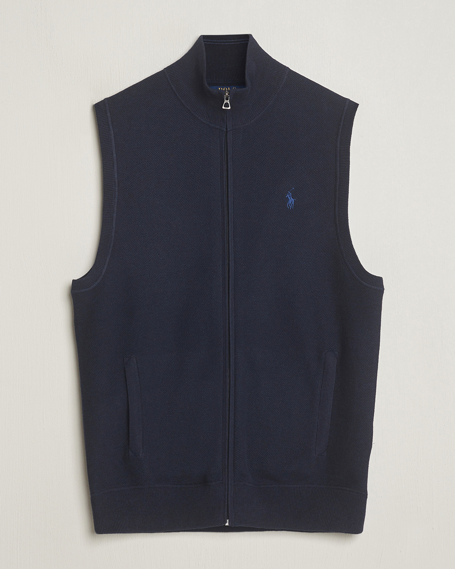 Mies | Puserot | Polo Ralph Lauren | Cotton Full-Zip Vest Navy Heather