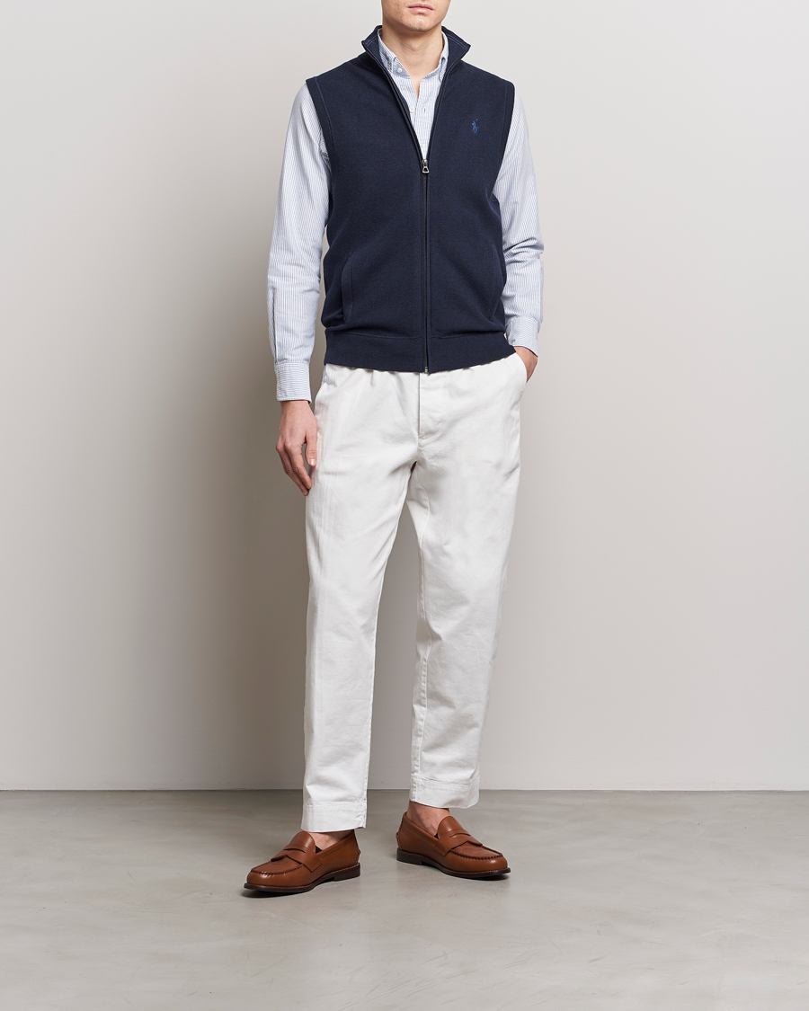 Mies | Puserot | Polo Ralph Lauren | Cotton Full-Zip Vest Navy Heather