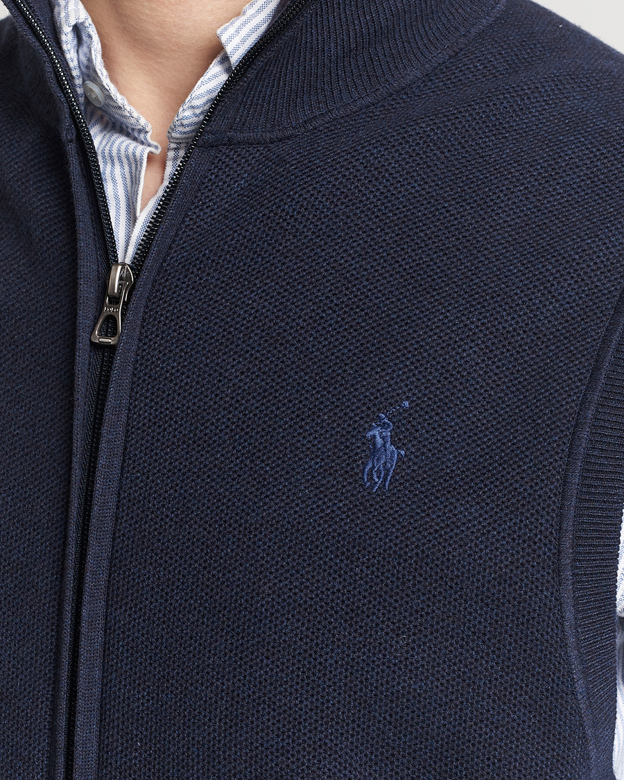 Mies | Puserot | Polo Ralph Lauren | Cotton Full-Zip Vest Navy Heather