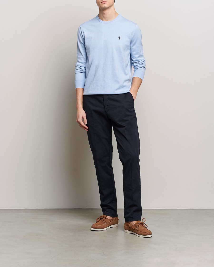 Mies | Puserot | Polo Ralph Lauren | Cotton Crew Neck Sweater Blue Hyacinth