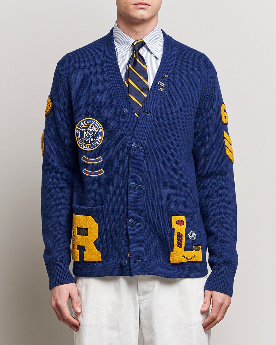 Mies | Alennusmyynti vaatteet | Polo Ralph Lauren | Cotton Varsity Patch Cardigan Royal Combo