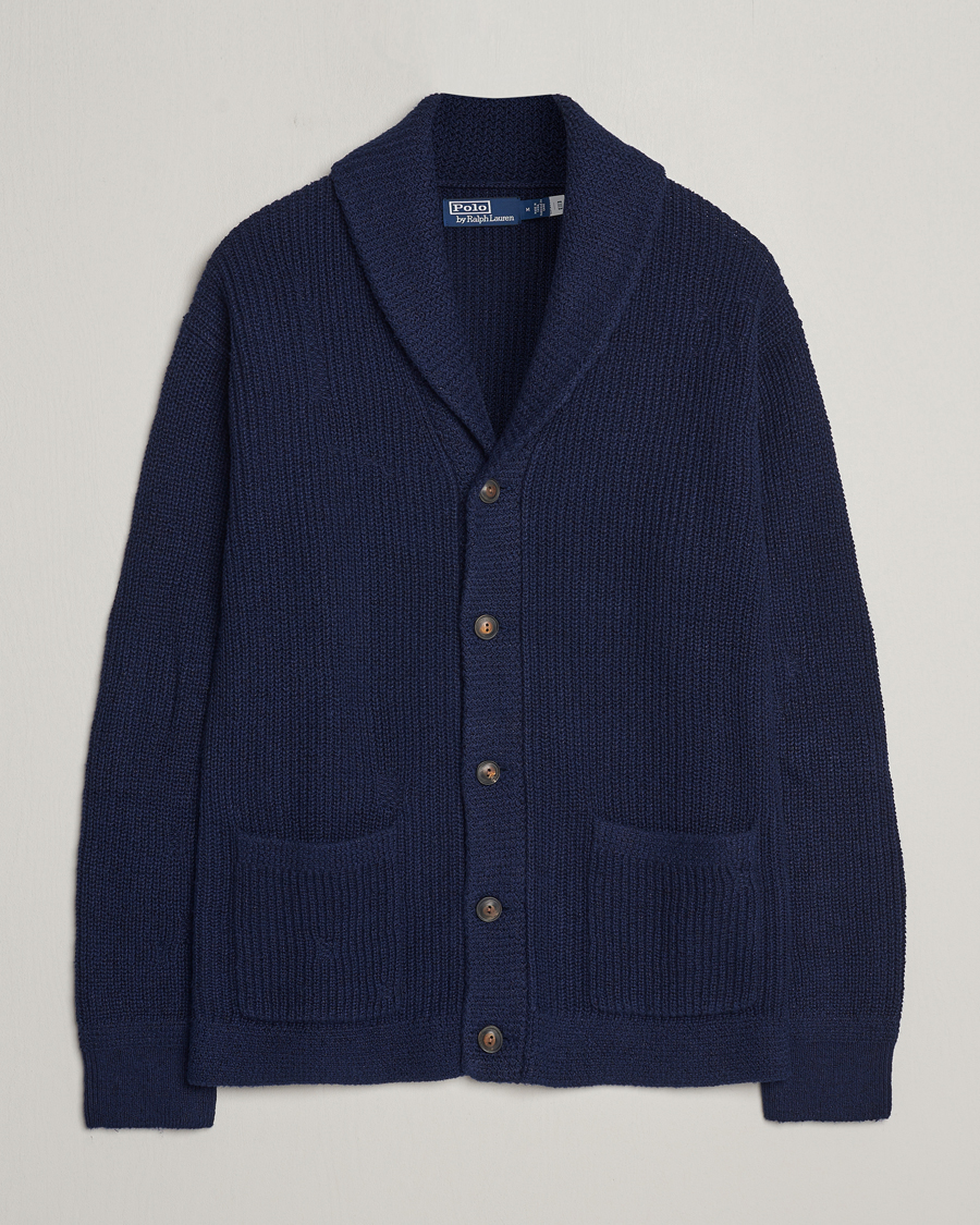 Mies | Puserot | Polo Ralph Lauren | Cotton/Linen Shawl Collar Cardigan Bright Navy