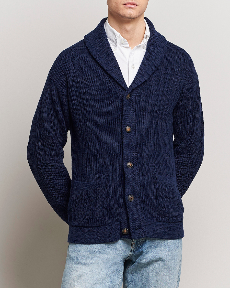 Mies | Puserot | Polo Ralph Lauren | Cotton/Linen Shawl Collar Cardigan Bright Navy