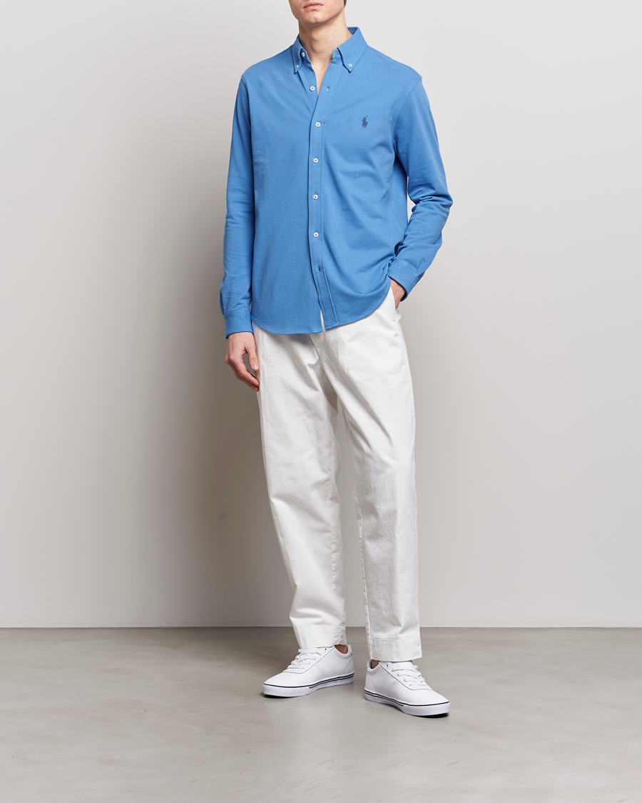 Mies | Kauluspaidat | Polo Ralph Lauren | Featherweight Mesh Shirt New England Blue