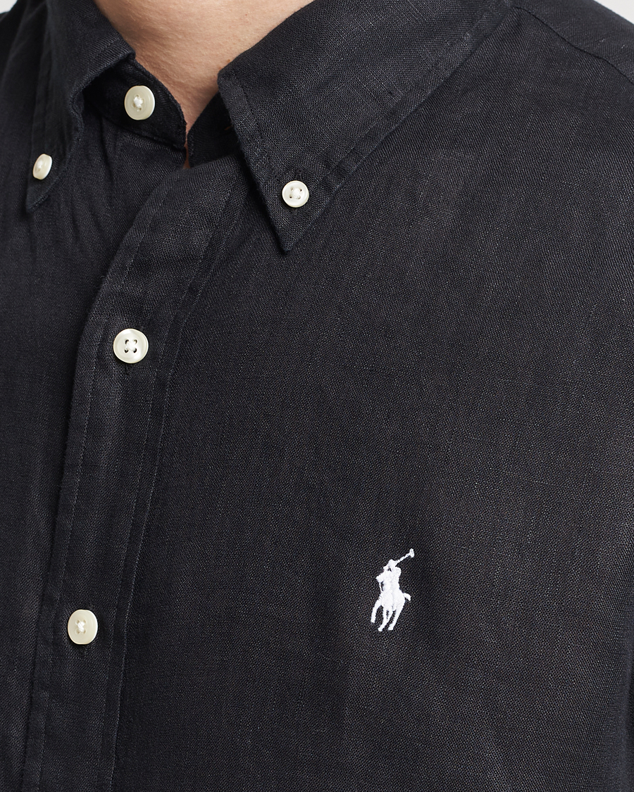 Mies | Kauluspaidat | Polo Ralph Lauren | Custom Fit Linen Button Down Polo Black