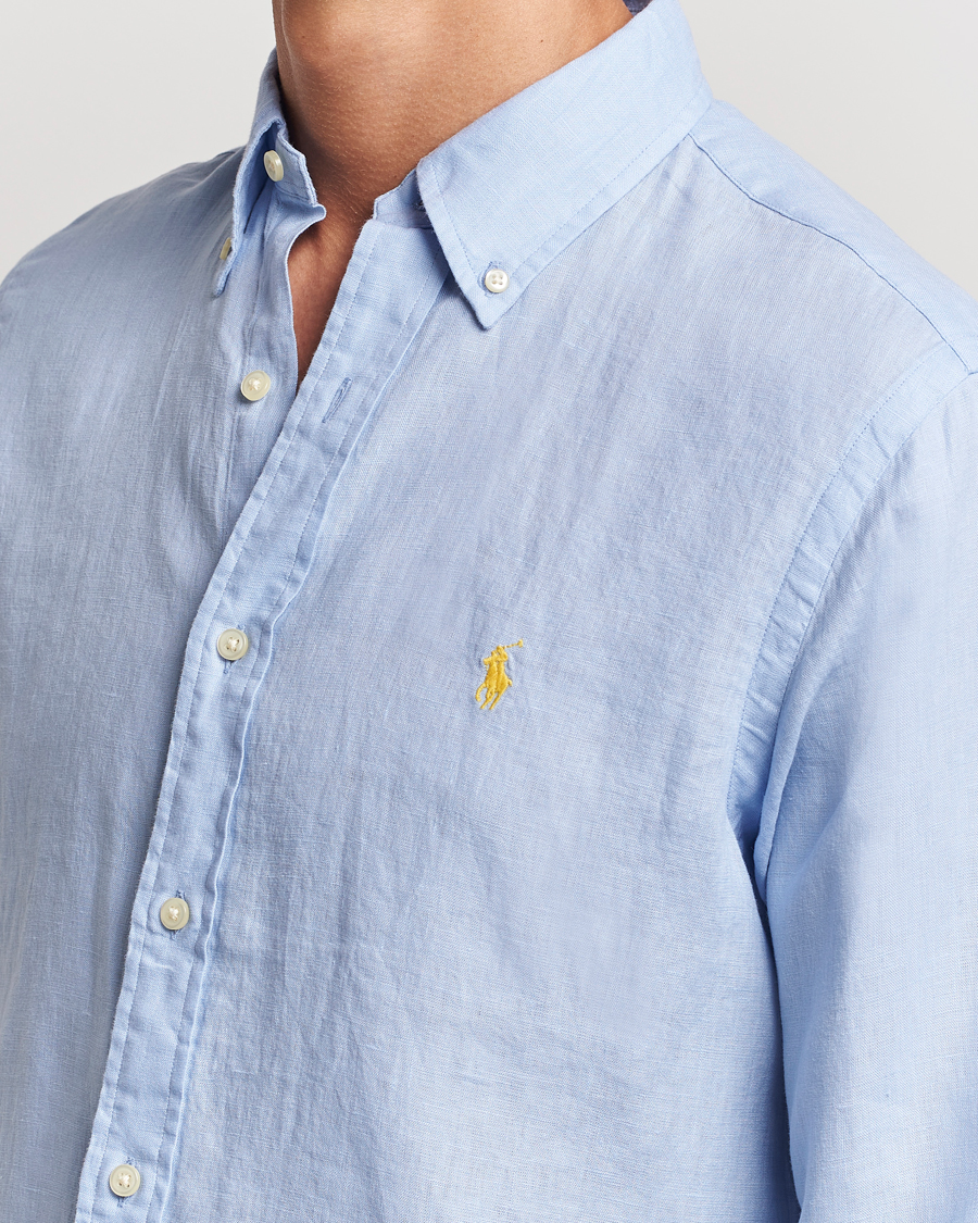 Mies | Kauluspaidat | Polo Ralph Lauren | Custom Fit Linen Button Down Blue Hyacinth