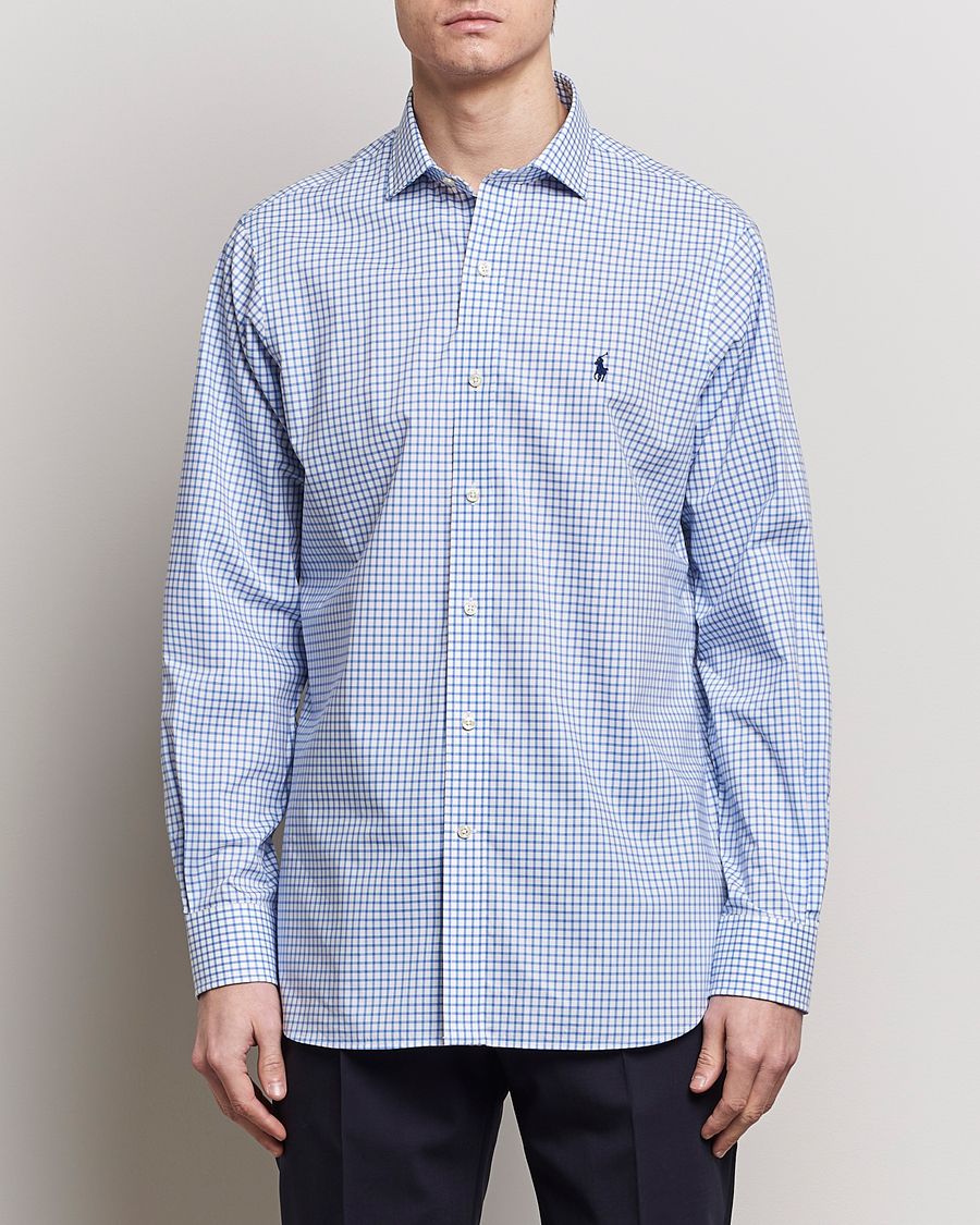 Mies | Viralliset | Polo Ralph Lauren | Custom Fit Poplin Shirt Blue/White