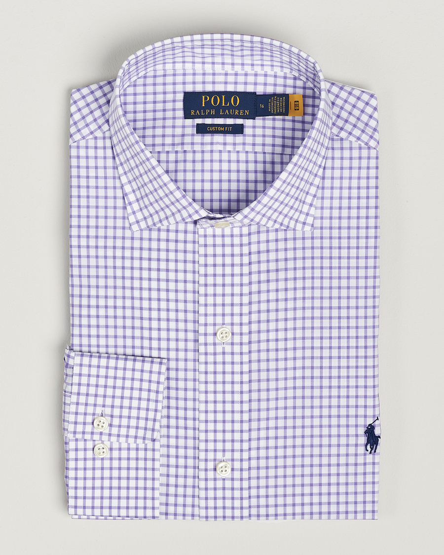 Mies | Kauluspaidat | Polo Ralph Lauren | Custom Fit Poplin Shirt Purple/White