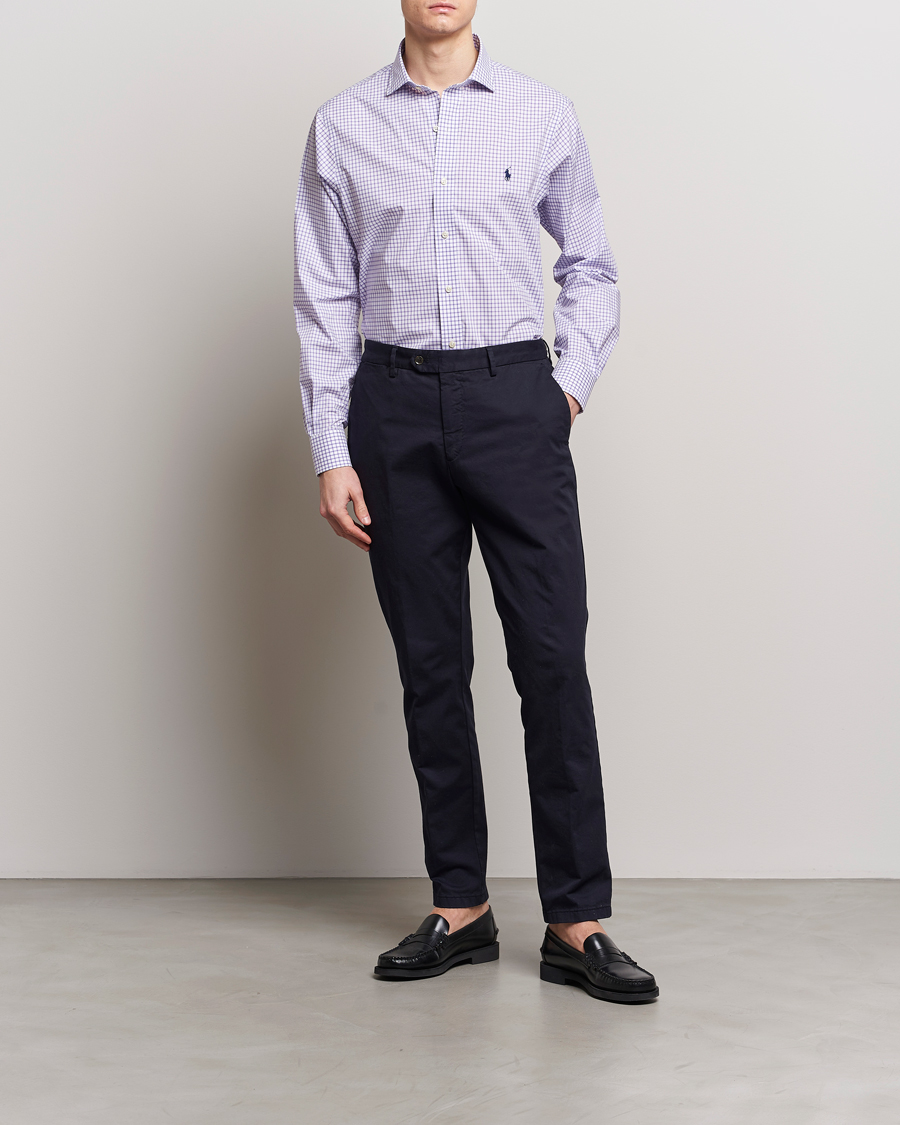 Mies | Bisnespaidat | Polo Ralph Lauren | Custom Fit Poplin Shirt Purple/White