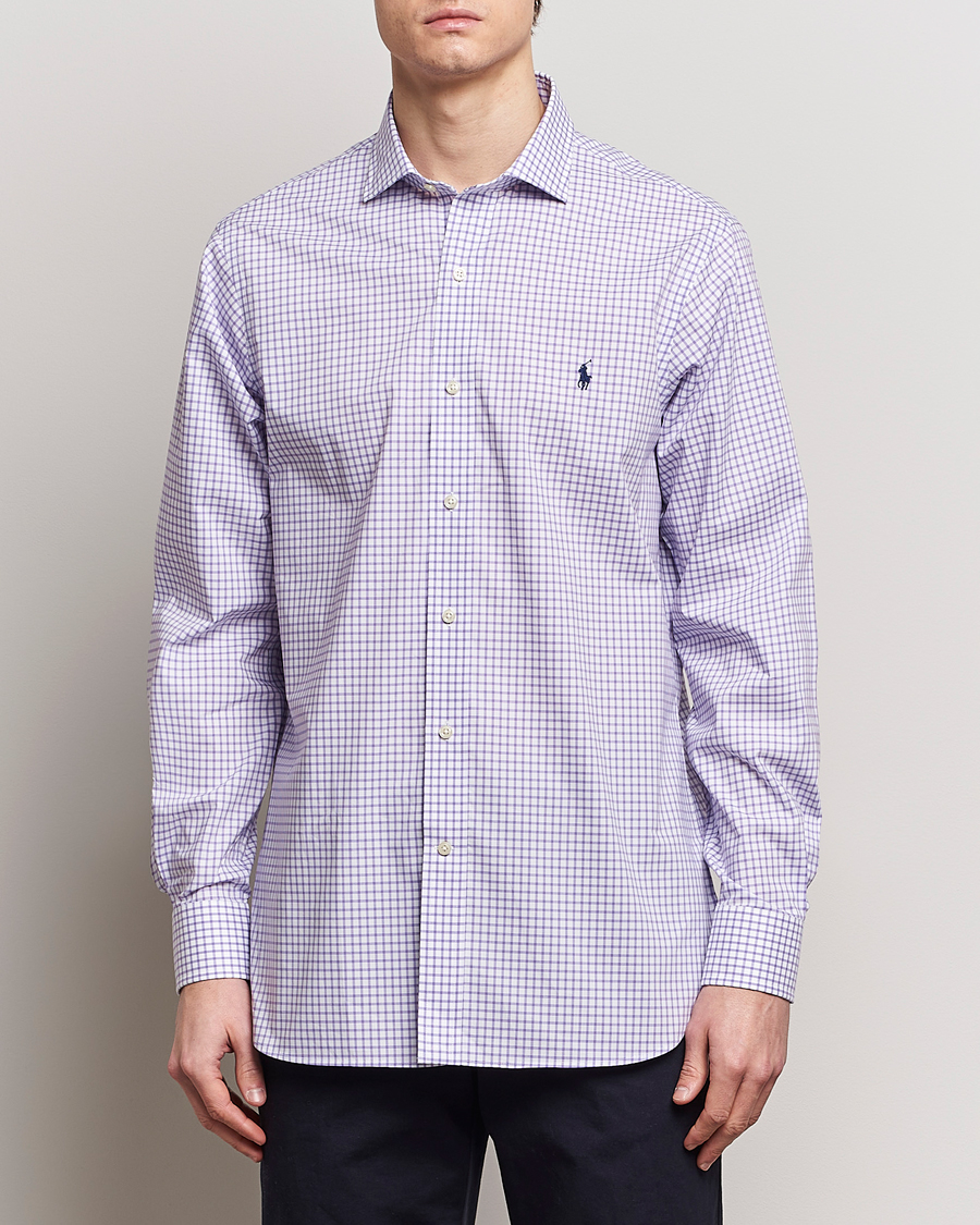Mies | Kauluspaidat | Polo Ralph Lauren | Custom Fit Poplin Shirt Purple/White