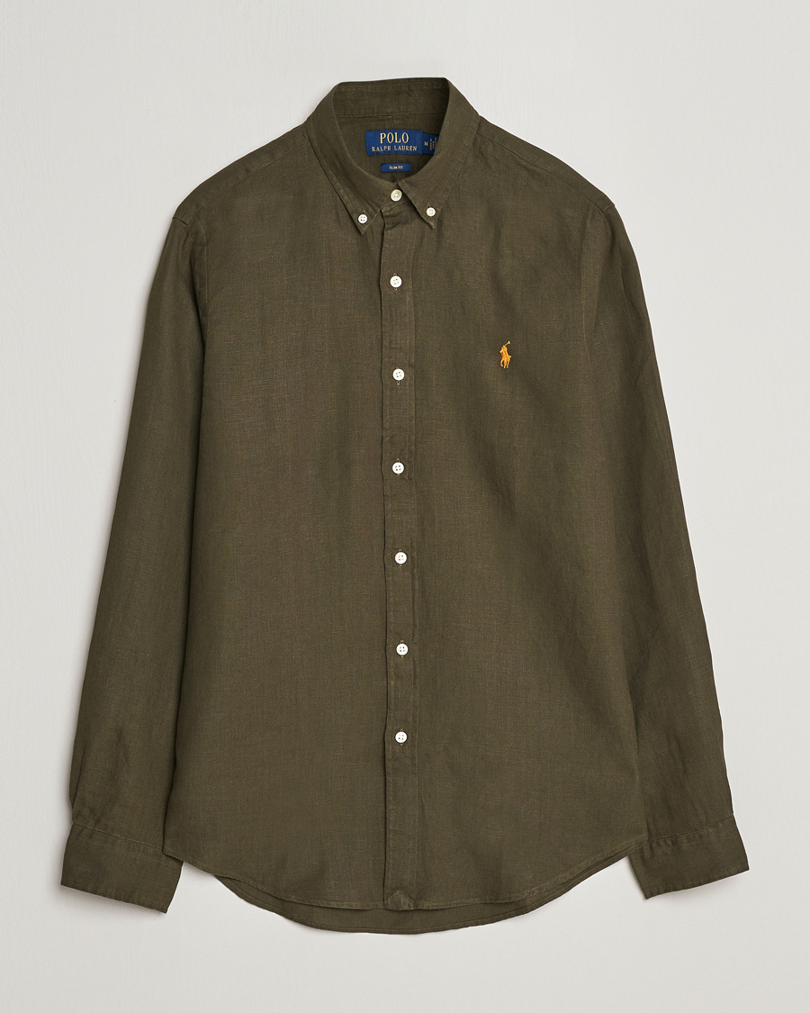 Mies | Kauluspaidat | Polo Ralph Lauren | Slim Fit Linen Button Down Shirt Armadillo